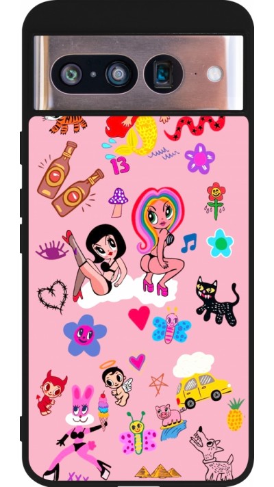 Coque Google Pixel 8 - Silicone rigide noir Karol G La Bichota Manana Sera Bonito