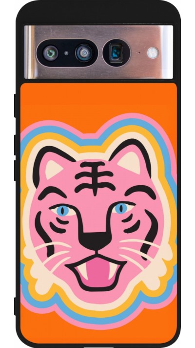 Coque Google Pixel 8 - Silicone rigide noir Lion colors 2026