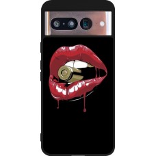 Coque Google Pixel 8 - Silicone rigide noir Lips bullet