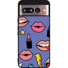 Coque Google Pixel 8 - Silicone rigide noir Lips and lipgloss