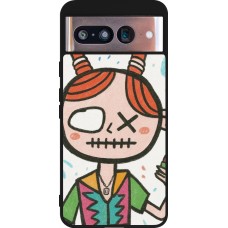Google Pixel 8 Case Hülle - Silikon schwarz Little Girl Sketch