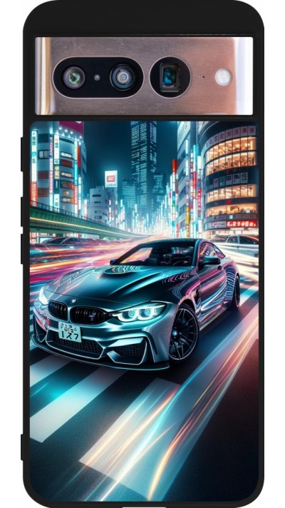 Coque Google Pixel 8 - Silicone rigide noir BMW M4 Tokyo Night