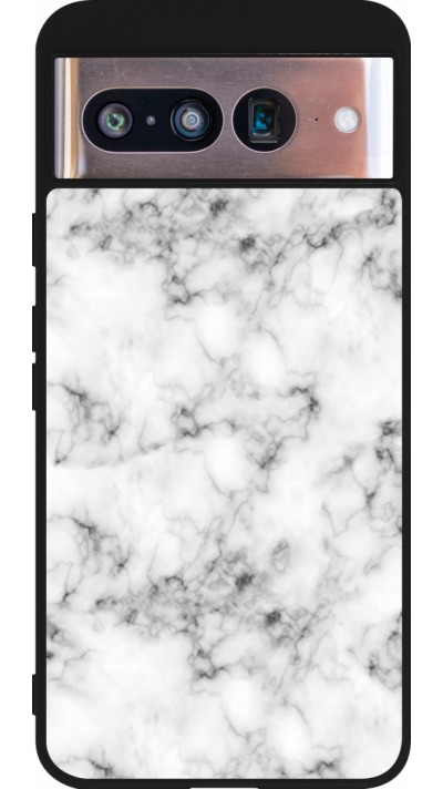 Coque Google Pixel 8 - Silicone rigide noir Marble 01
