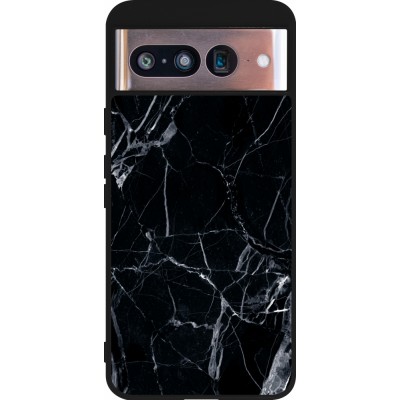 Google Pixel 8 Case Hülle - Silikon schwarz Marble Black 01