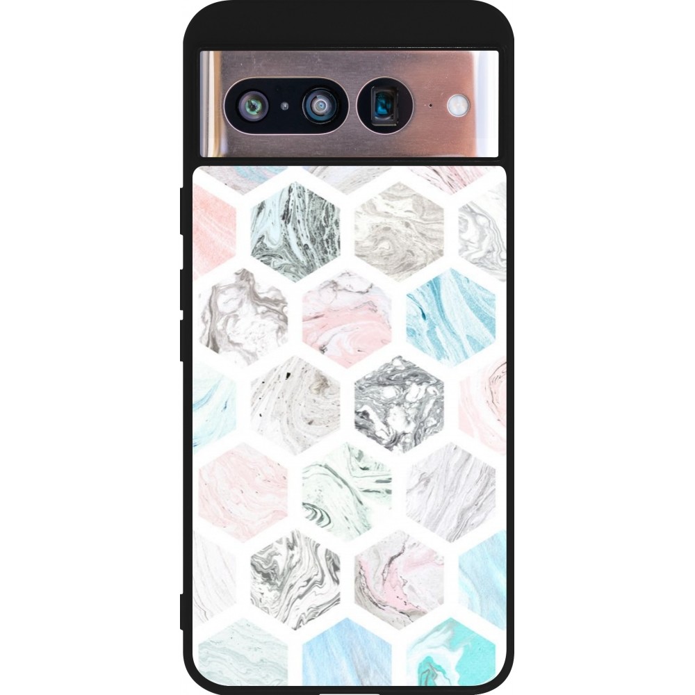 Google Pixel 8 Case Hülle - Silikon schwarz Marble Everything