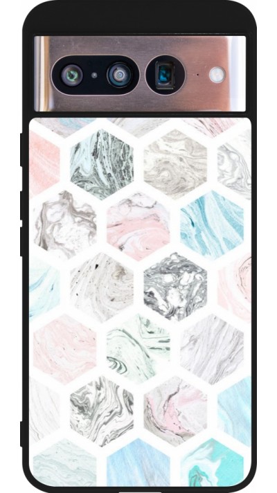 Google Pixel 8 Case Hülle - Silikon schwarz Marble Everything