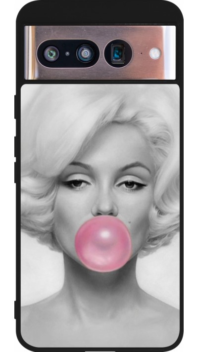 Google Pixel 8 Case Hülle - Silikon schwarz Marilyn Bubble