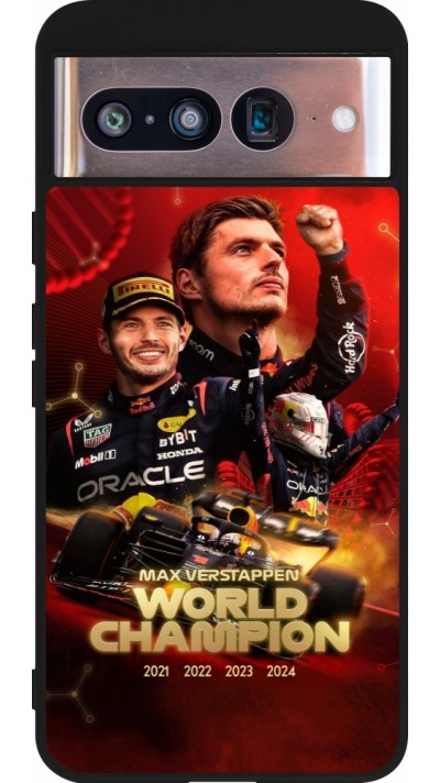 Google Pixel 8 Case Hülle - Silikon schwarz Max Verstappen Champion 2023