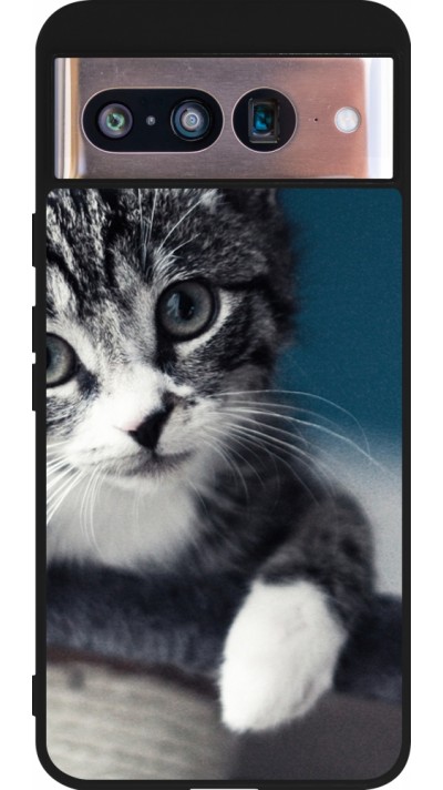 Google Pixel 8 Case Hülle - Silikon schwarz Meow 23