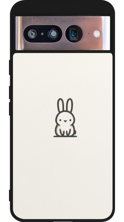 Coque Google Pixel 8 - Silicone rigide noir Minimal bunny cutie