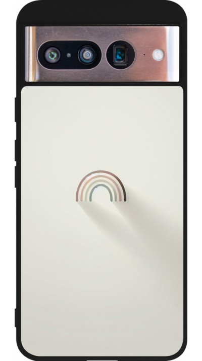Coque Google Pixel 8 - Silicone rigide noir Mini Rainbow Minimal