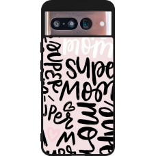 Coque Google Pixel 8 - Silicone rigide noir Mom 2024 Super mom