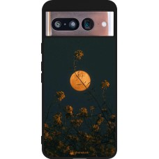 Google Pixel 8 Case Hülle - Silikon schwarz Moon Flowers