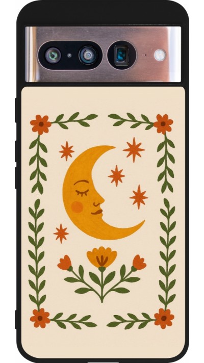 Google Pixel 8 Case Hülle - Silikon schwarz Half moon stamp 2026