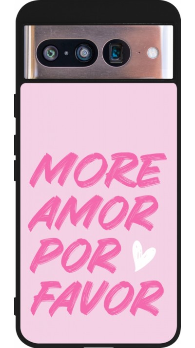 Google Pixel 8 Case Hülle - Silikon schwarz More amor porfavor