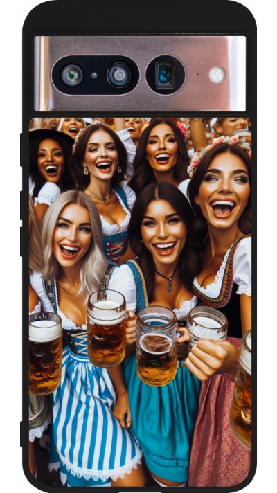 Google Pixel 8 Case Hülle - Silikon schwarz Oktoberfest Frauen