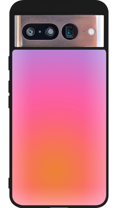Google Pixel 8 Case Hülle - Silikon schwarz Orange Pink Blue Gradient