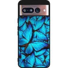 Google Pixel 8 Case Hülle - Silikon schwarz Papillon bleu