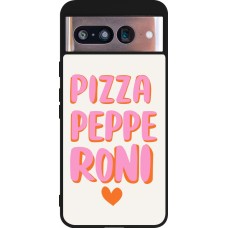 Google Pixel 8 Case Hülle - Silikon schwarz Pizza pepperoni 2026