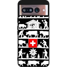 Coque Google Pixel 8 - Silicone rigide noir Poya Suisse 1 noir