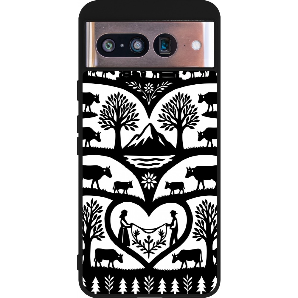 Coque Google Pixel 8 - Silicone rigide noir Poya Suisse 2