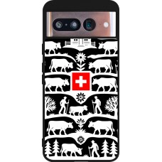 Coque Google Pixel 8 - Silicone rigide noir Poya Suisse 3 noir