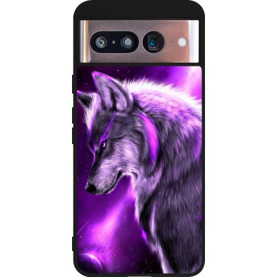 Google Pixel 8 Case Hülle - Silikon schwarz Purple Sky Wolf