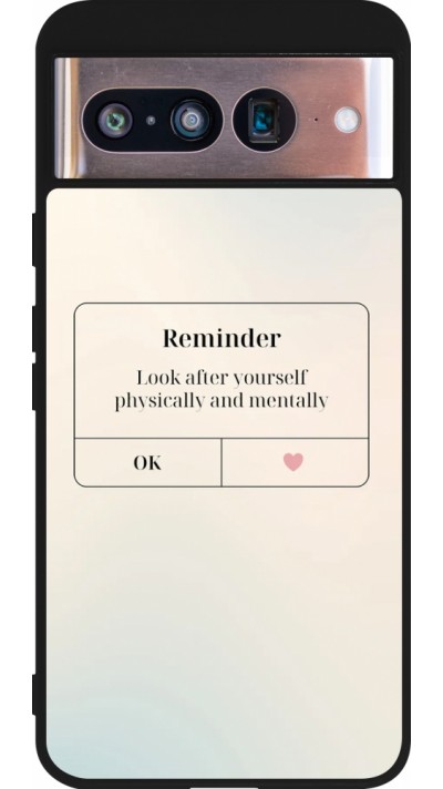 Coque Google Pixel 8 - Silicone rigide noir Reminder Look after yourself