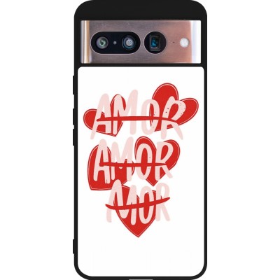 Coque Google Pixel 8 - Silicone rigide noir Saint Valentines Day 26 Amor