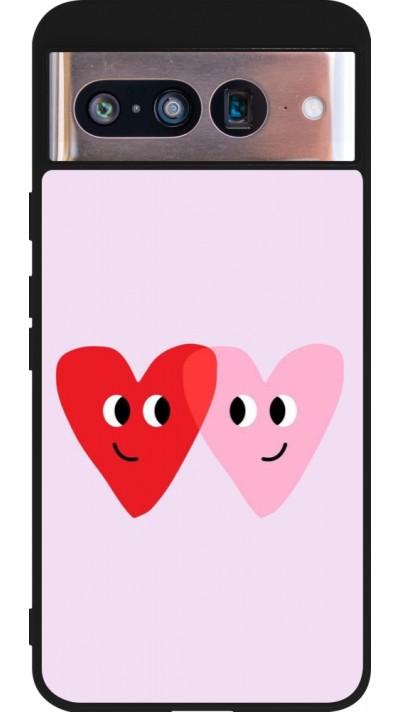 Google Pixel 8 Case Hülle - Silikon schwarz Saint Valentines Day 26 Heart