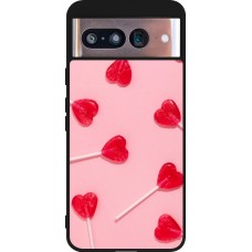 Google Pixel 8 Case Hülle - Silikon schwarz Saint Valentines Day 26 Lollipop