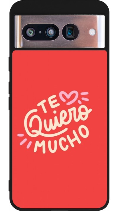 Google Pixel 8 Case Hülle - Silikon schwarz Saint Valentines Day 26 Te quiero mucho
