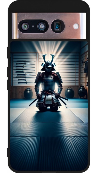 Google Pixel 8 Case Hülle - Silikon schwarz Samurai im Gebet