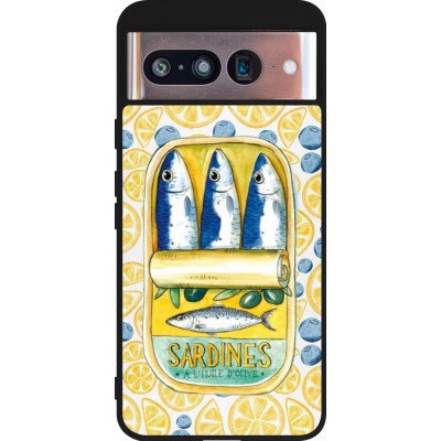 Google Pixel 8 Case Hülle - Silikon schwarz Sardines in oil 2026