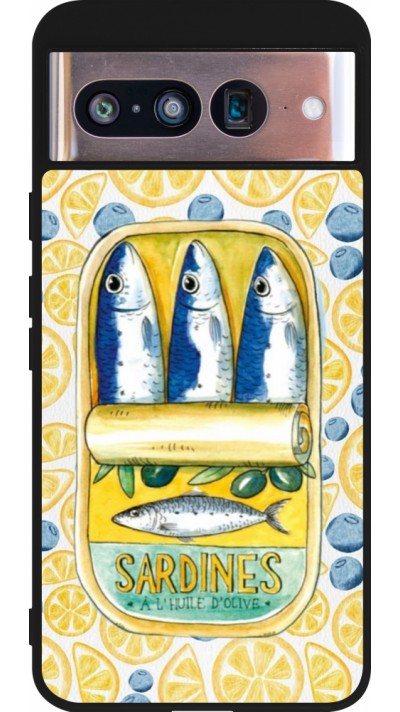 Google Pixel 8 Case Hülle - Silikon schwarz Sardines in oil 2026