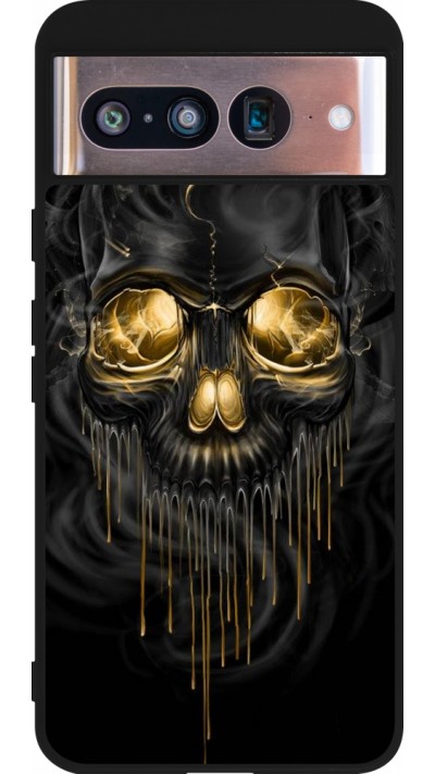 Coque Google Pixel 8 - Silicone rigide noir Skull 02