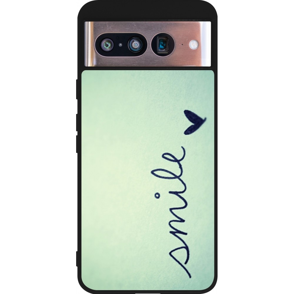 Google Pixel 8 Case Hülle - Silikon schwarz Smile