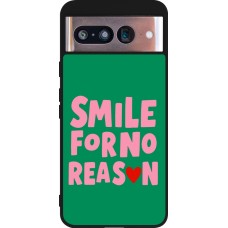 Coque Google Pixel 8 - Silicone rigide noir Smile for no reason 2026