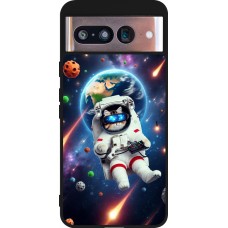 Google Pixel 8 Case Hülle - Silikon schwarz VR SpaceCat Odyssee