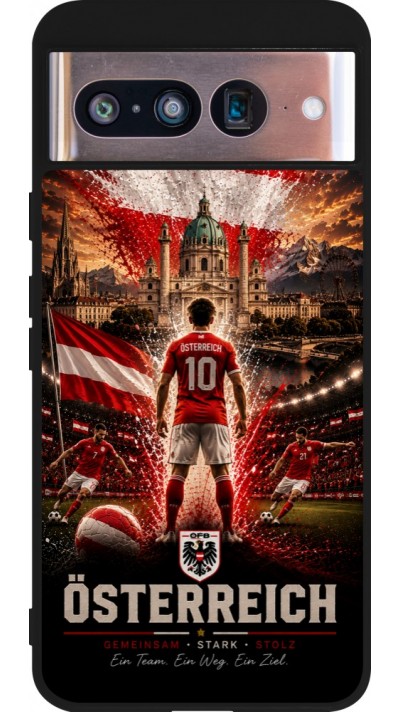 Google Pixel 8 Case Hülle - Silikon schwarz Fussball Österreich splash 2026