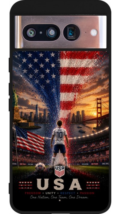 Google Pixel 8 Case Hülle - Silikon schwarz Fussball Vereinigten Staaten splash 2026