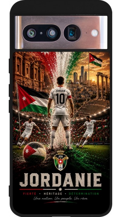 Google Pixel 8 Case Hülle - Silikon schwarz Fussball Jordanien splash 2026