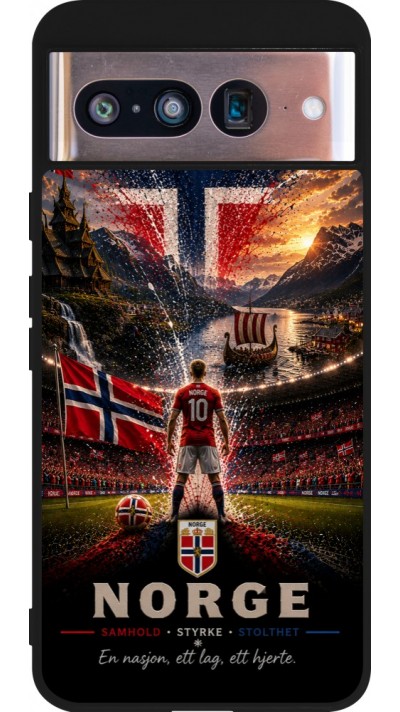 Google Pixel 8 Case Hülle - Silikon schwarz Fussball Norwegen splash 2026