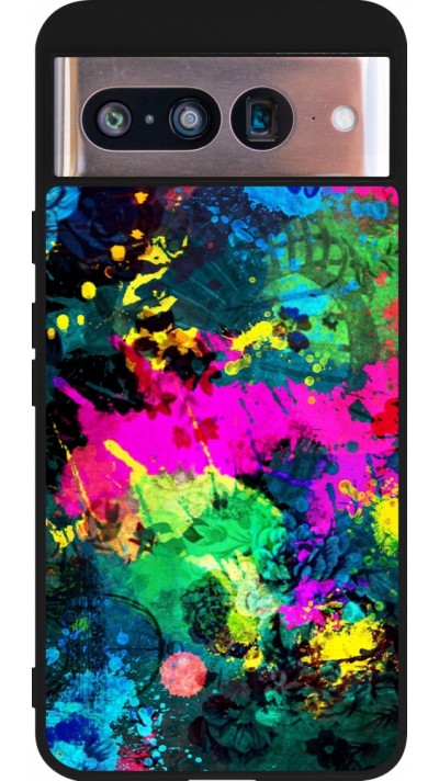 Coque Google Pixel 8 - Silicone rigide noir Splash paint