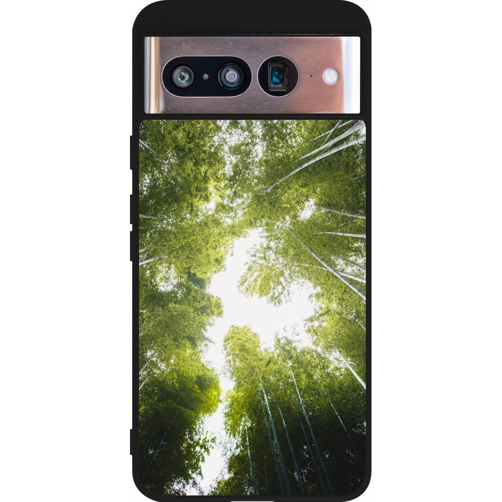 Google Pixel 8 Case Hülle - Silikon schwarz Spring 23 forest blue sky
