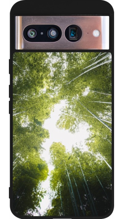 Coque Google Pixel 8 - Silicone rigide noir Spring 23 forest blue sky