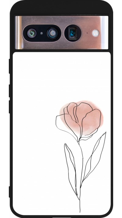 Coque Google Pixel 8 - Silicone rigide noir Spring 23 minimalist flower