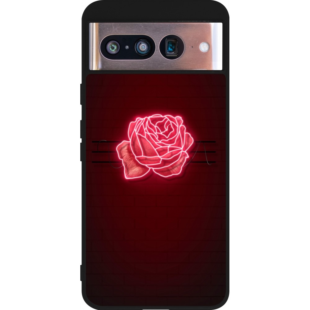 Google Pixel 8 Case Hülle - Silikon schwarz Spring 23 neon rose