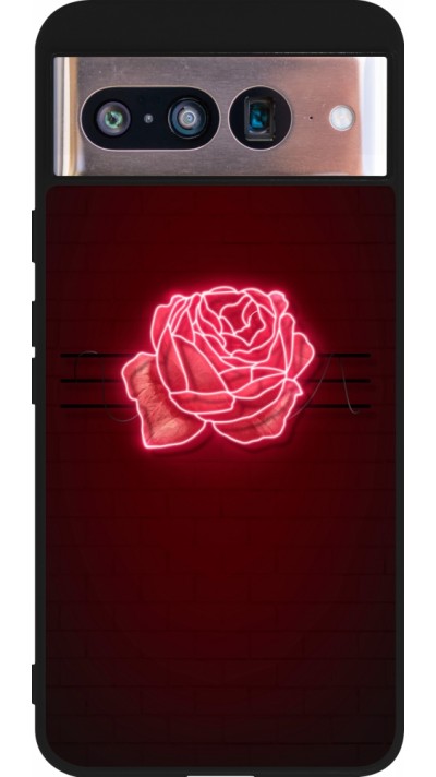 Coque Google Pixel 8 - Silicone rigide noir Spring 23 neon rose