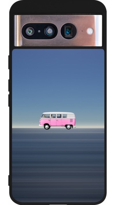 Google Pixel 8 Case Hülle - Silikon schwarz Spring 23 pink bus